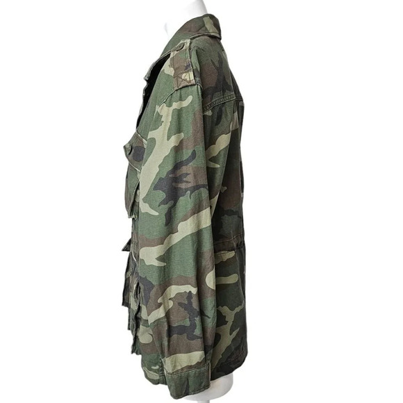 Aritzia TNA Minerva  Camo Green Utility Jacket Cinch Waist Size XS - Picture 6 of 9